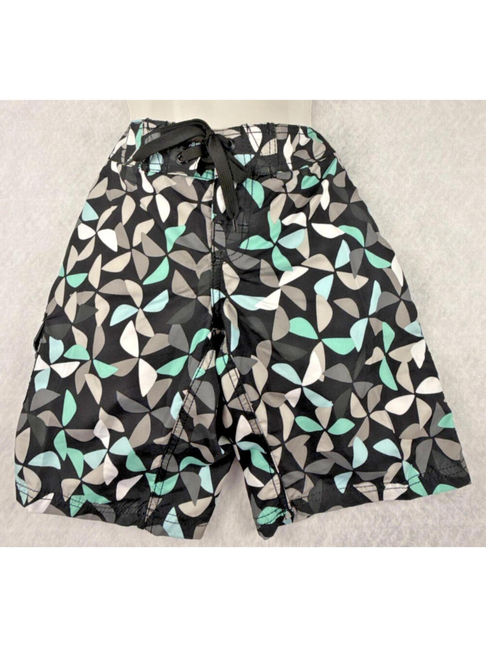Kanu Surf Audrey Board Shorts Womens Size 0 Black Geometric Swim Trunks NWT